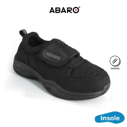 Black School Shoes ABARO 2599 Canvas + PVC Primary Unisex